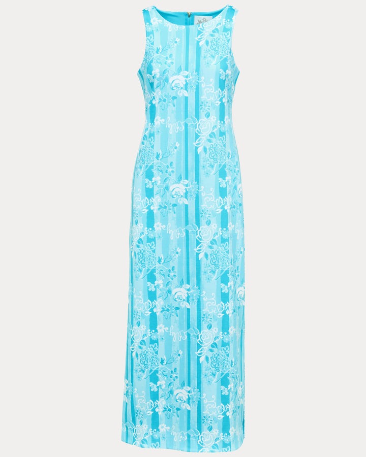 Melodie Maxi Dress - Capri Blue Roseys Petals