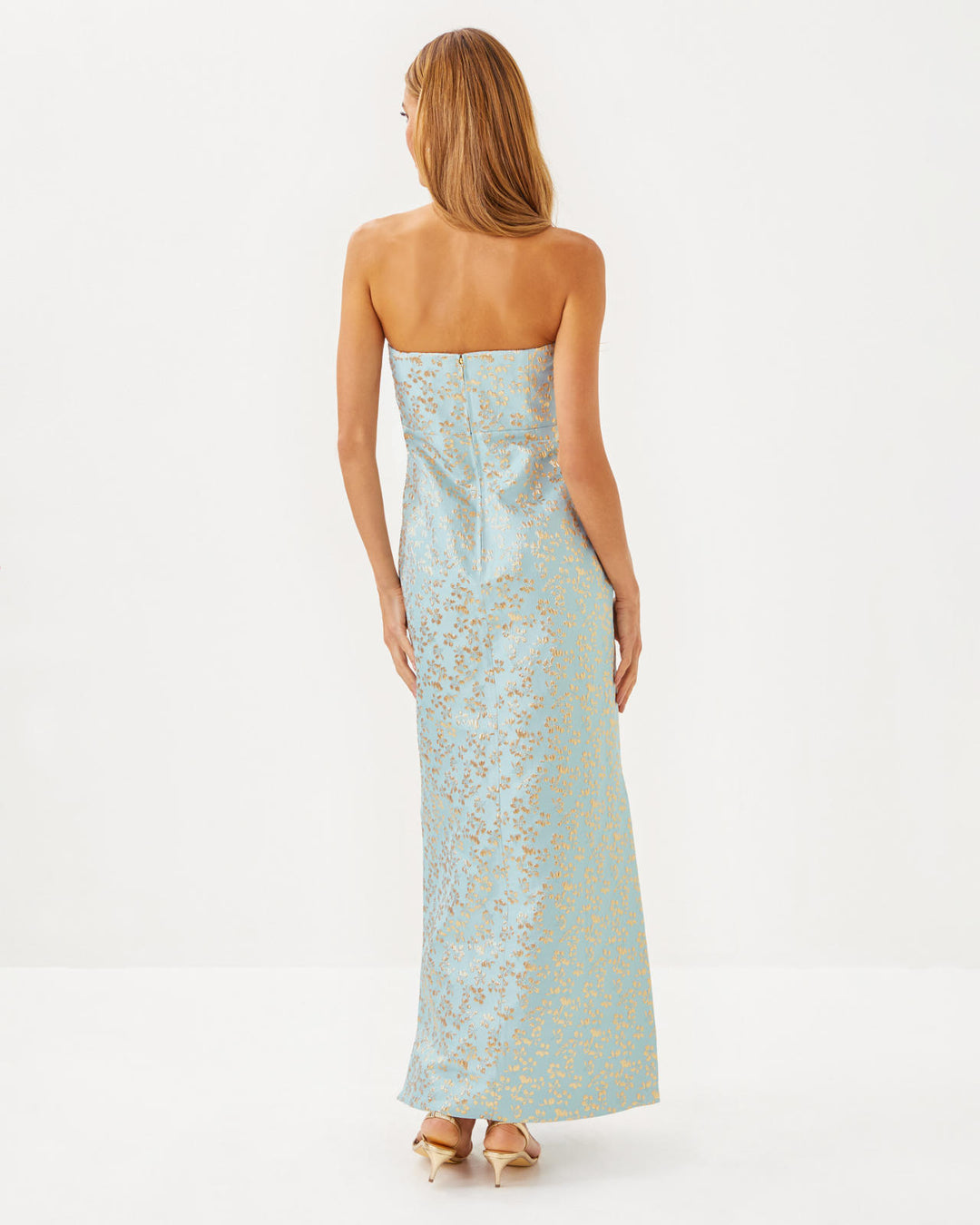 Carlynn Maxi Dress - Bluette Ditsy Daisy Metallic Brocade