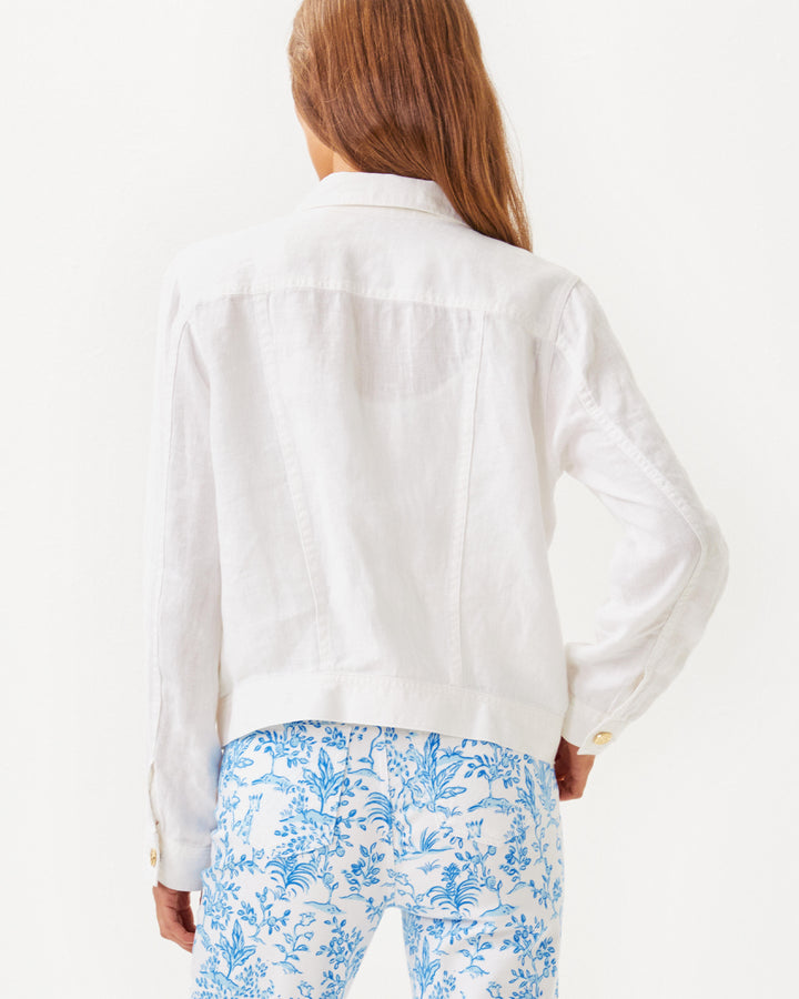 Seaspray Linen Jacket - Resort White