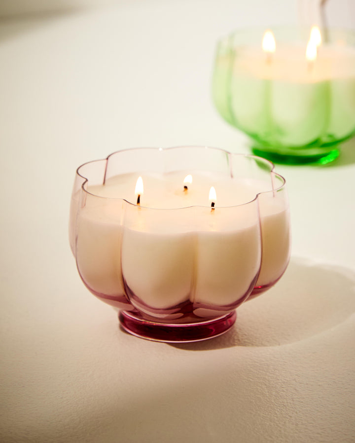 Glass Scallop Candle - Conch Shell Pink