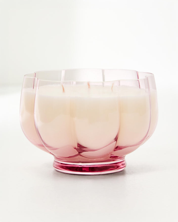 Glass Scallop Candle - Conch Shell Pink