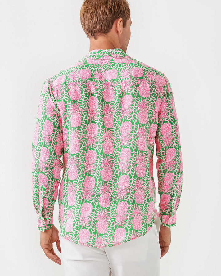 Mens Stuff Addison Shirt - Fauna Green Party Like a Pineapple