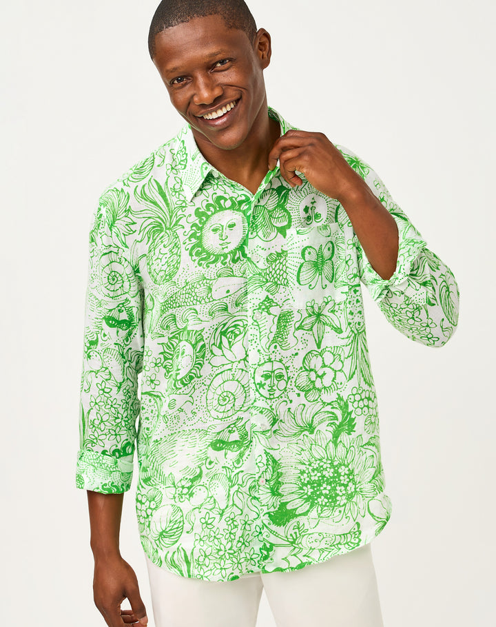 Mens Stuff Addison Shirt - Putting Green Lil Fleur