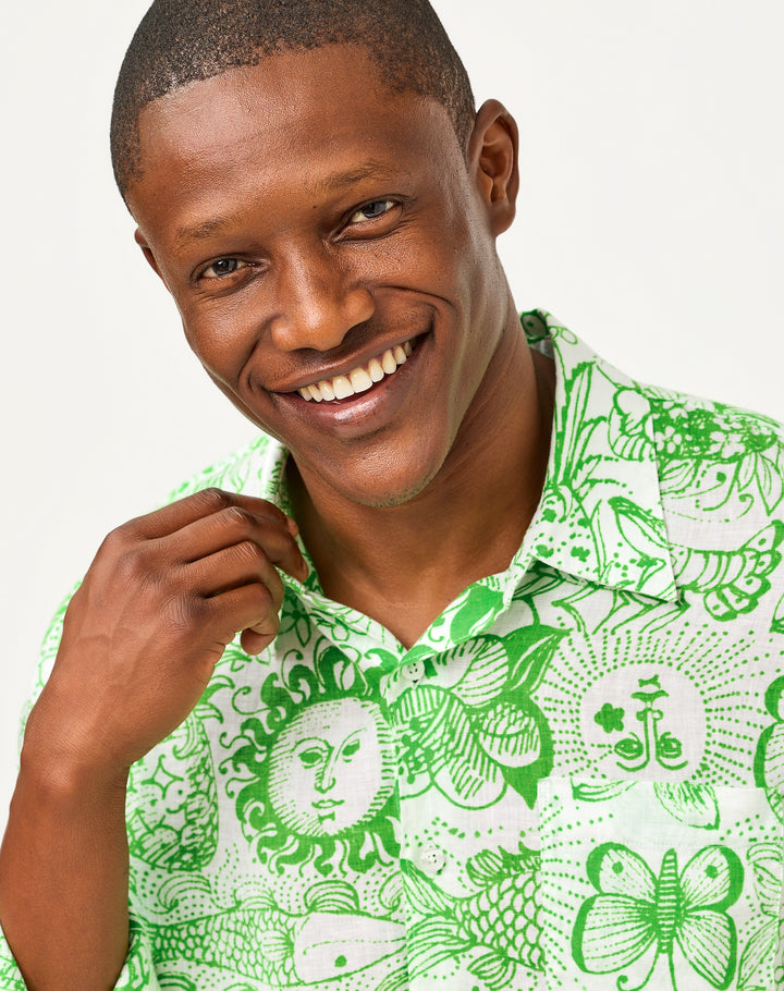 Mens Stuff Addison Shirt - Putting Green Lil Fleur