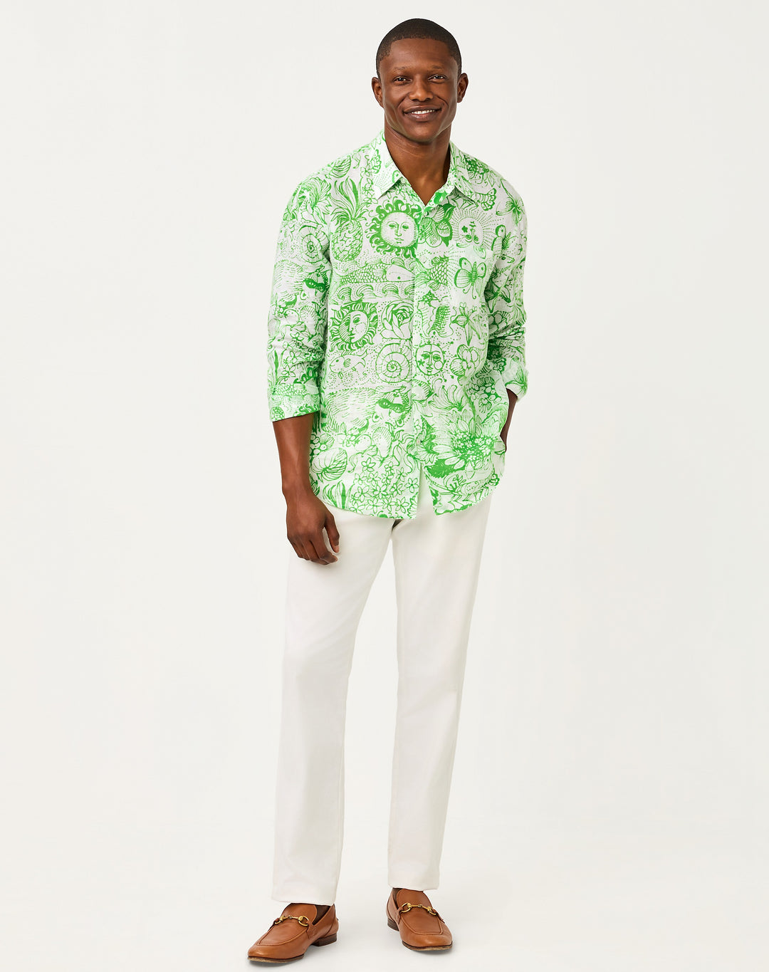 Mens Stuff Addison Shirt - Putting Green Lil Fleur