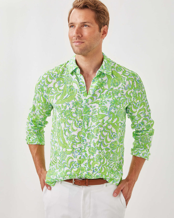 Mens Stuff Addison Shirt - Resort White Lil Daffodil Hill