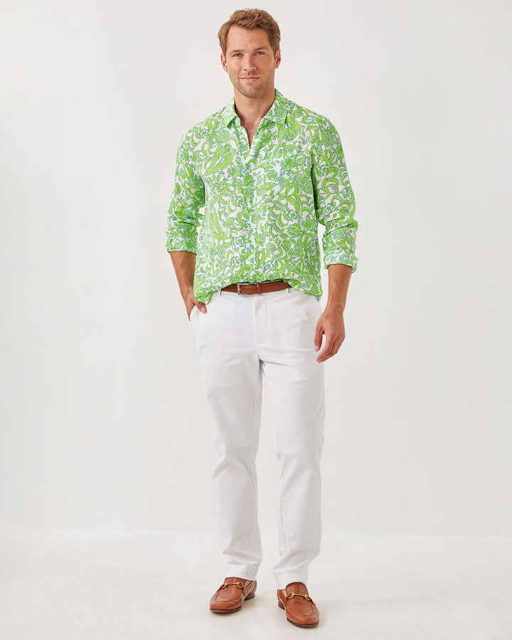 Mens Stuff Addison Shirt - Resort White Lil Daffodil Hill