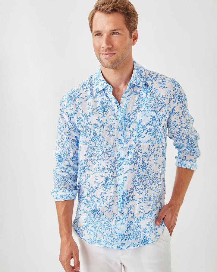 Mens Stuff Addison Shirt - Resort White Tall Tales