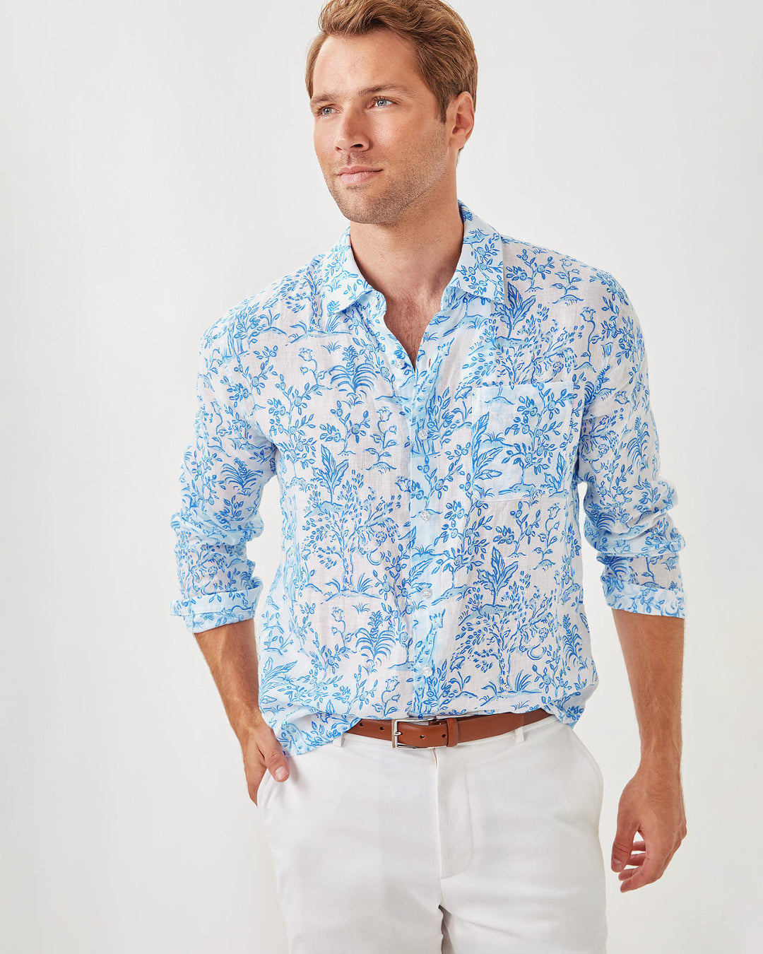 Mens Stuff Addison Shirt - Resort White Tall Tales