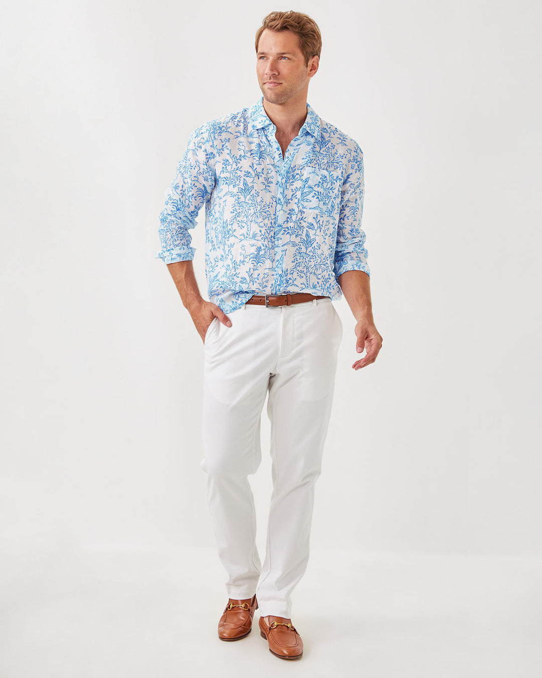 Mens Stuff Addison Shirt - Resort White Tall Tales