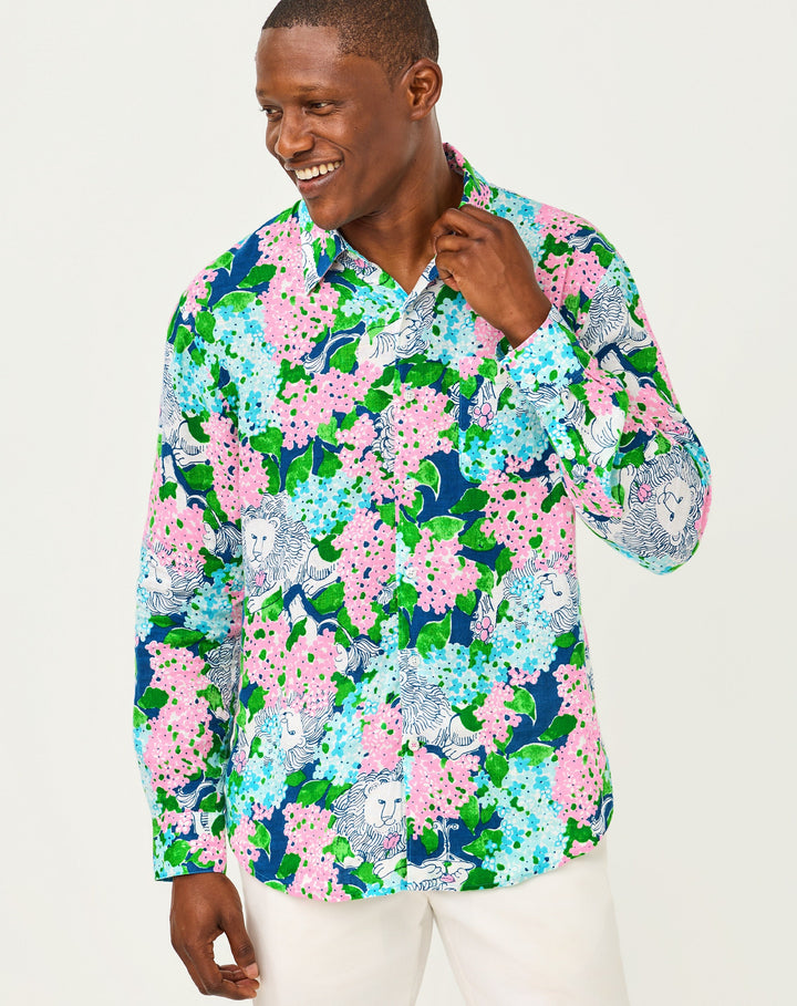 Mens Stuff Addison Shirt - Starlight Navy Lydia The Lion