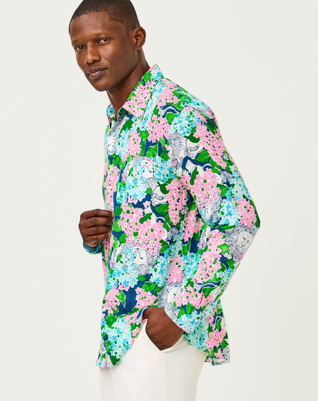 Mens Stuff Addison Shirt - Starlight Navy Lydia The Lion