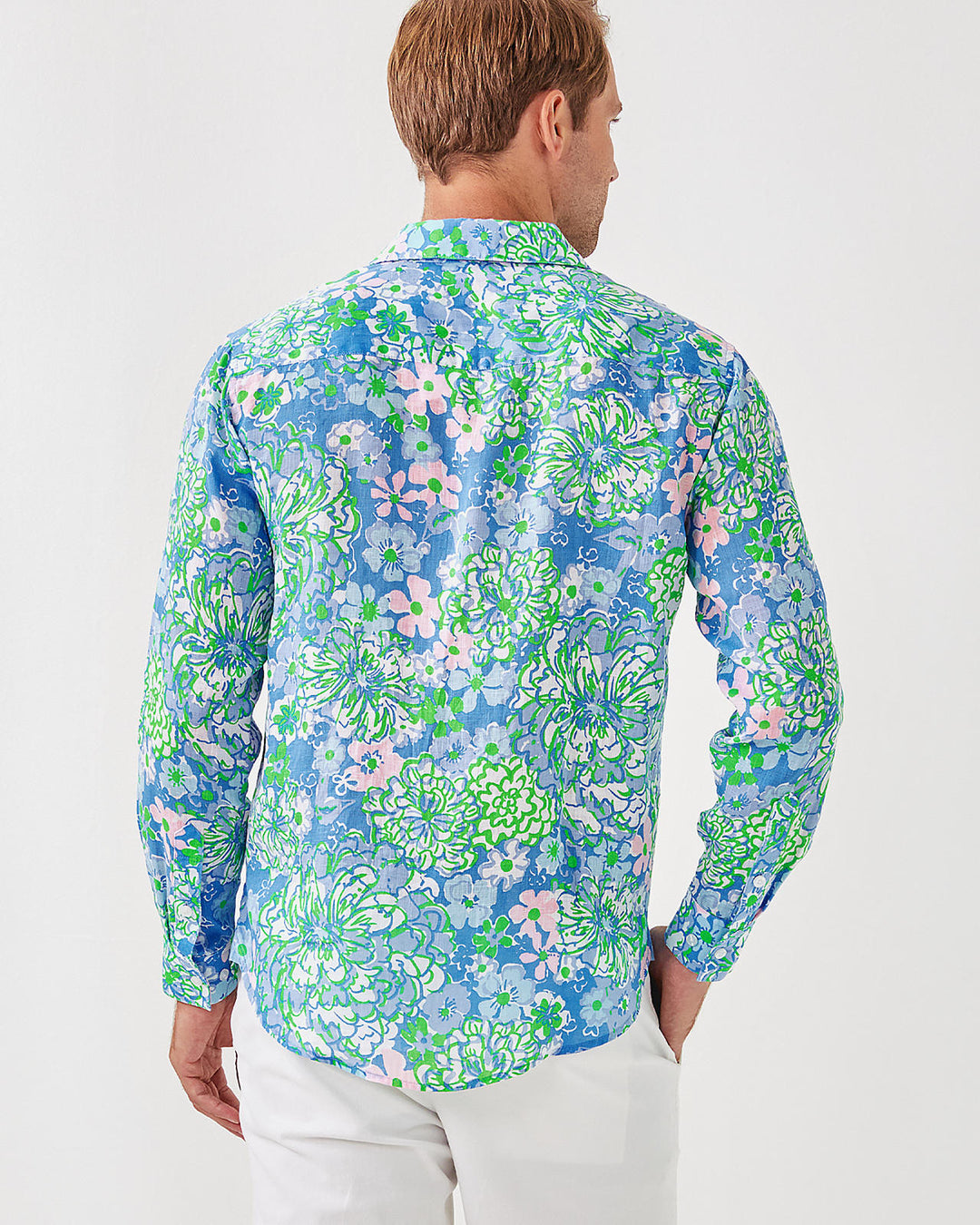 Mens Stuff Addison Shirt - Sunwashed Blue Plumes in Bloom