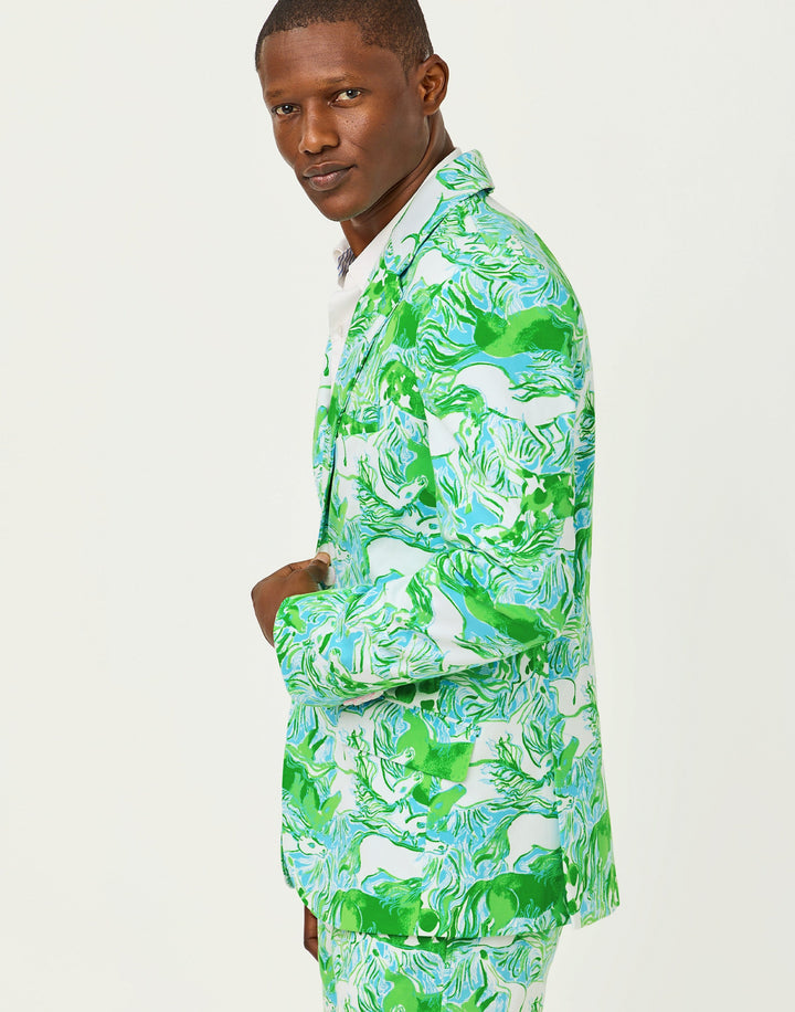 Mens Stuff Flagler Blazer - Capri Blue Galloping Gals