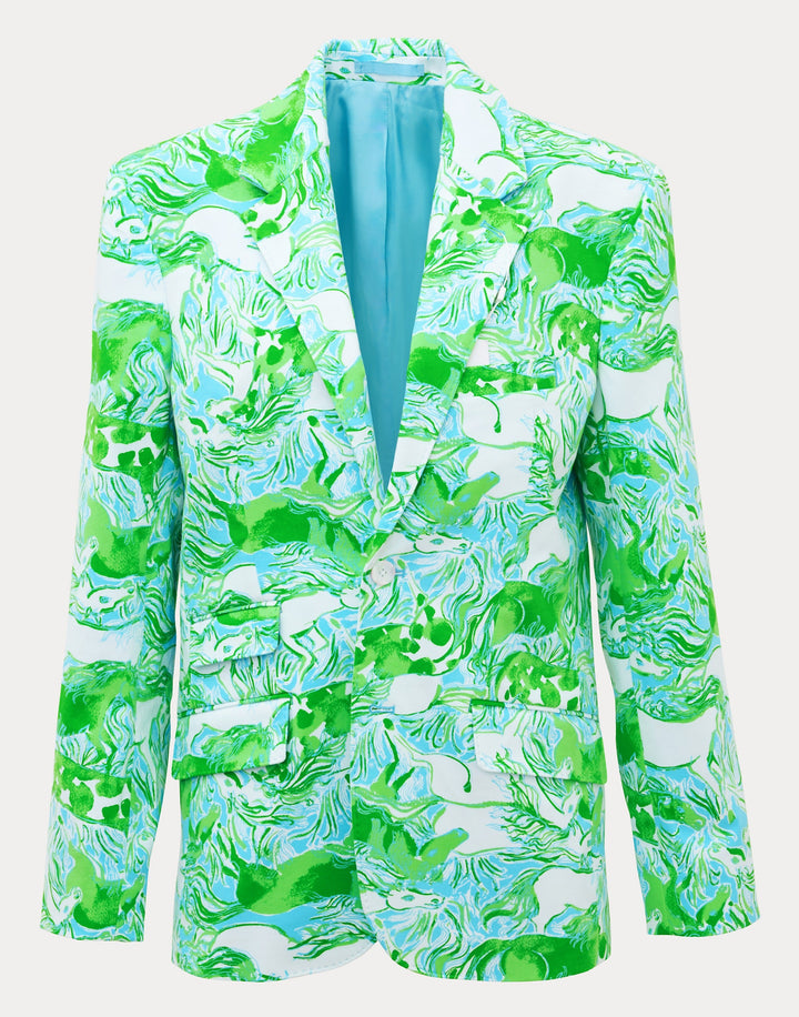 Mens Stuff Flagler Blazer - Capri Blue Galloping Gals