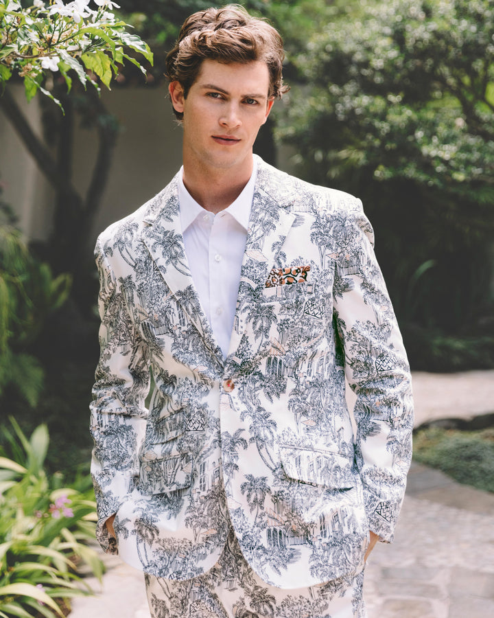 Mens Stuff Flagler Blazer - Coconut Pb Anniversary Toile