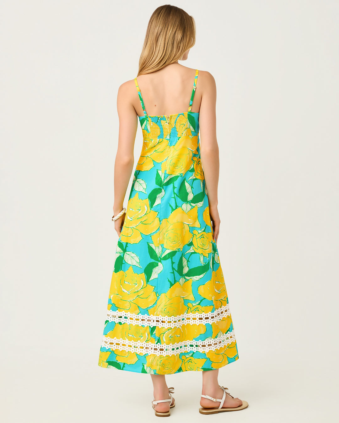 Haliey Midi Dress - Blue Curacao Rose