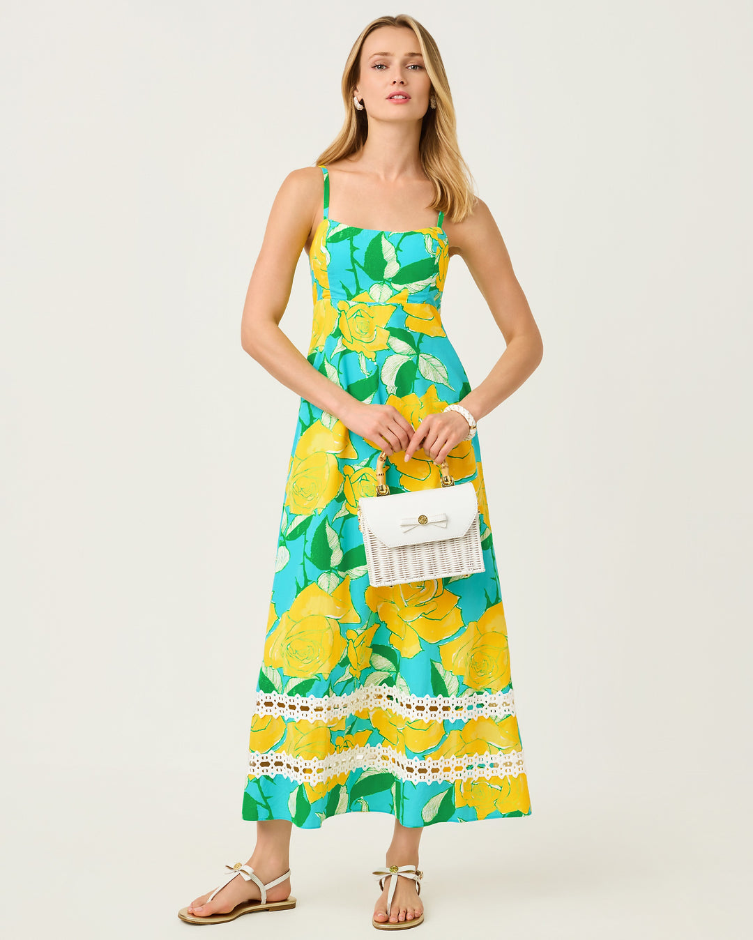 Haliey Midi Dress - Blue Curacao Rose