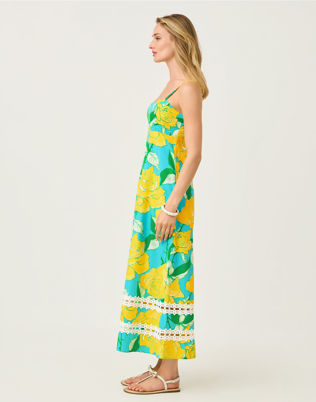 Haliey Midi Dress - Blue Curacao Rose