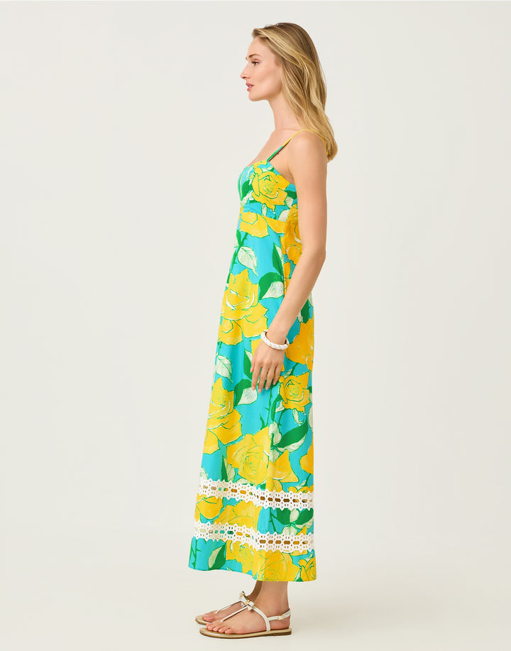 Haliey Midi Dress - Blue Curacao Rose