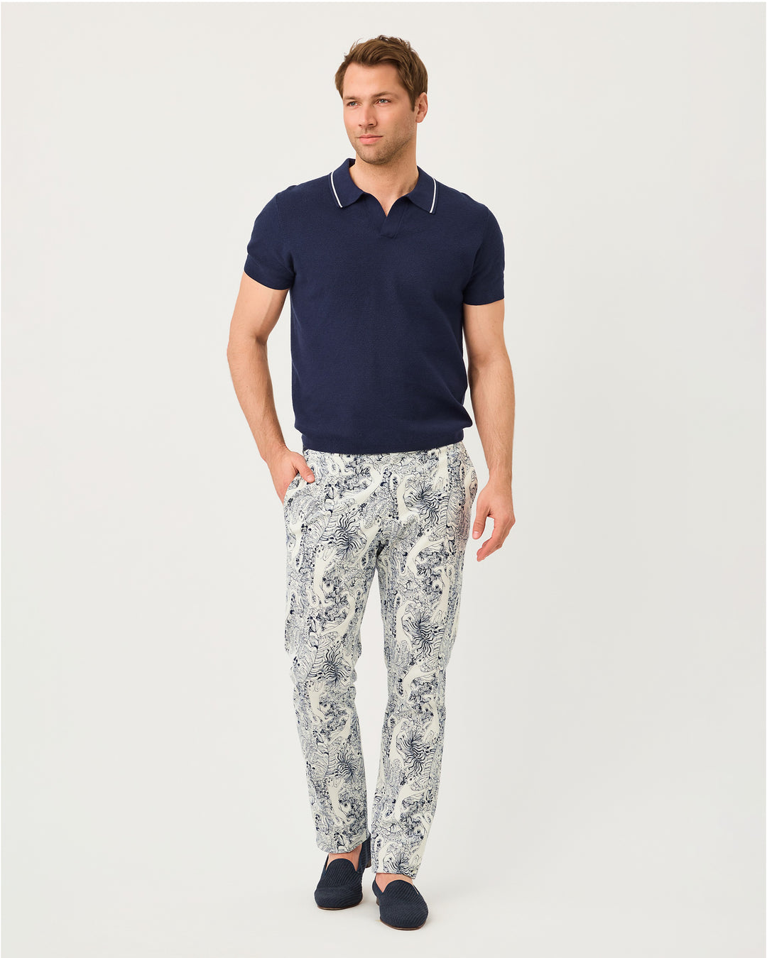 Mens Stuff Mizner Stretch Pant - Coconut Lil Palm Prowl
