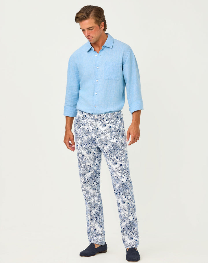 Mens Stuff Mizner Stretch Pants - Starlight Navy Zoology