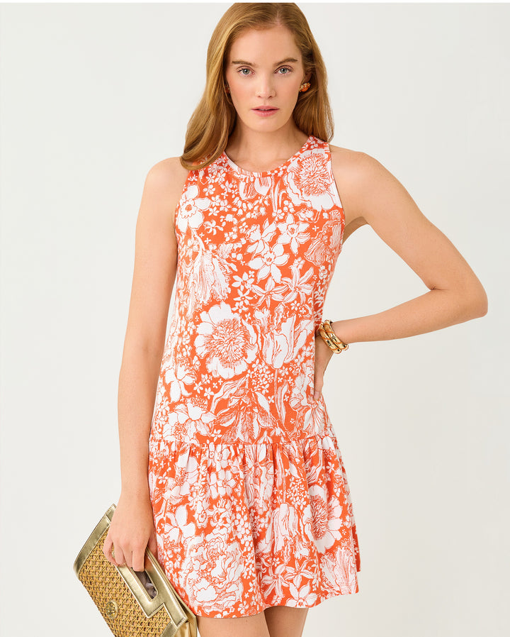 Dixi Dress - Sunset Orange Budding Romance