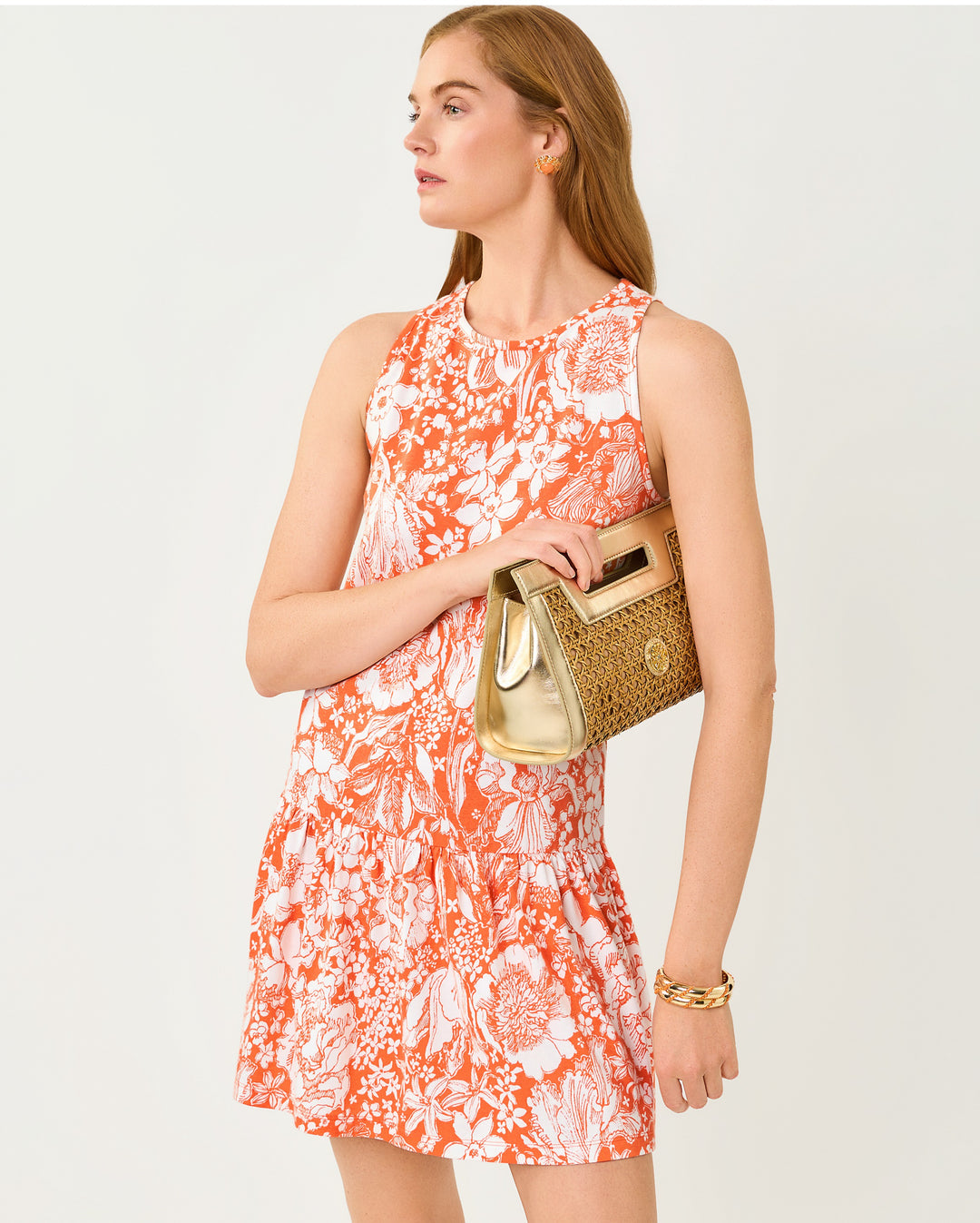 Dixi Dress - Sunset Orange Budding Romance