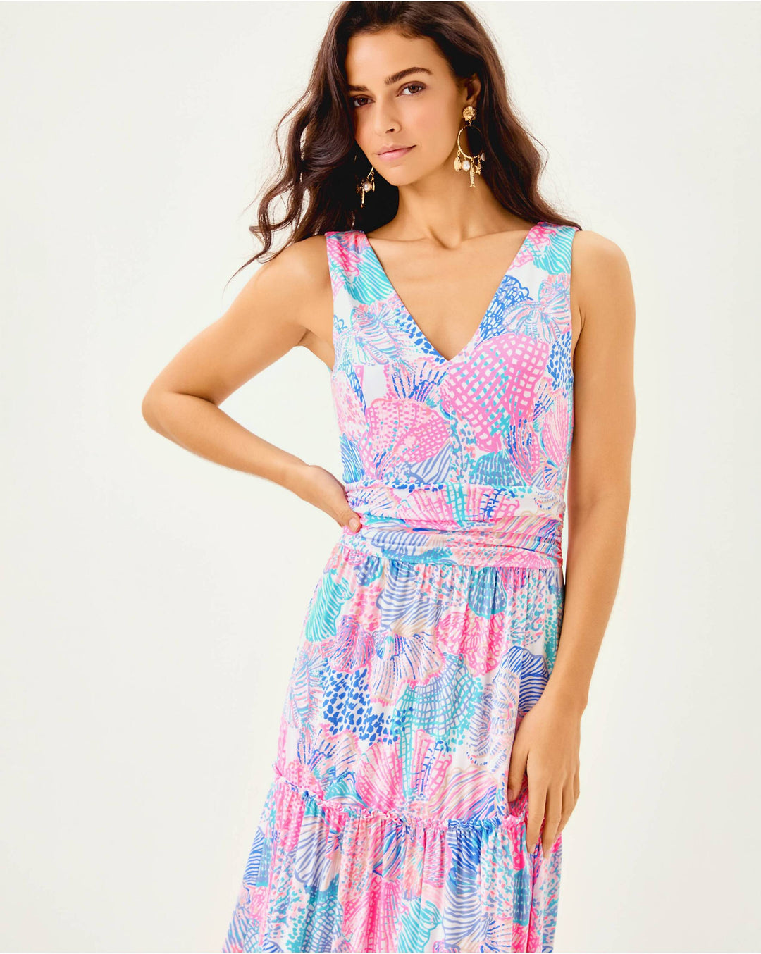 Skylar Midi Dress Peppermint Palm Lou Skylar Midi Dress Peppermint Palm Lou