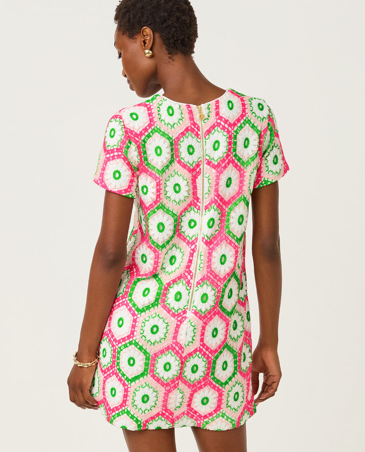 Leyla Shift Dress - Cherry Blossom Daisy Hex