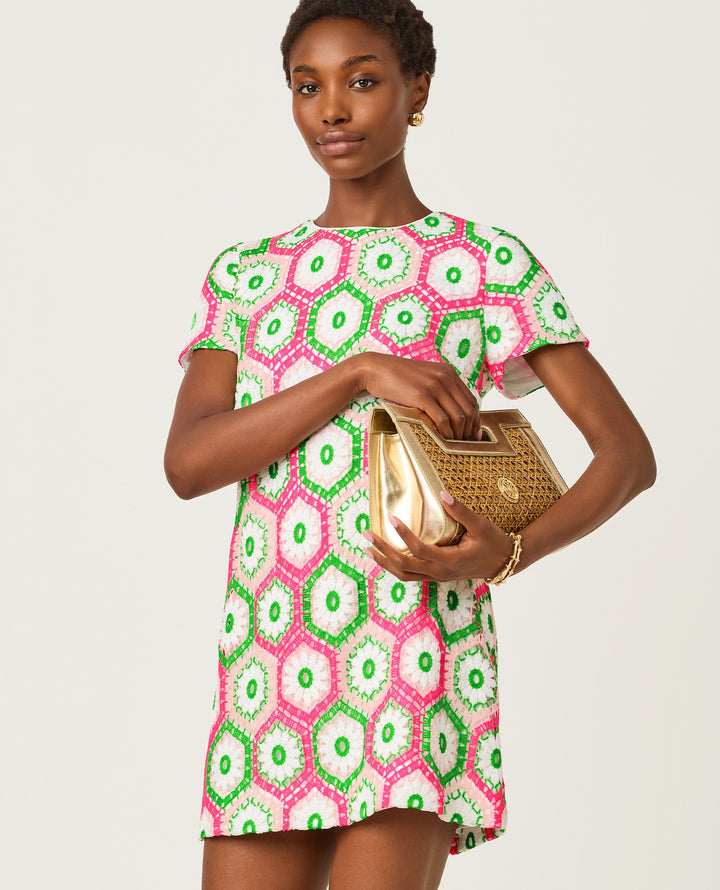 Leyla Shift Dress - Cherry Blossom Daisy Hex