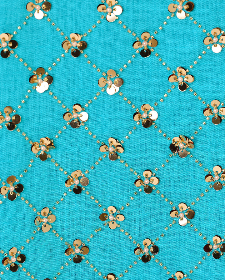 Tamala Dress - Turquoise Tide Beaded Sequin Embellished