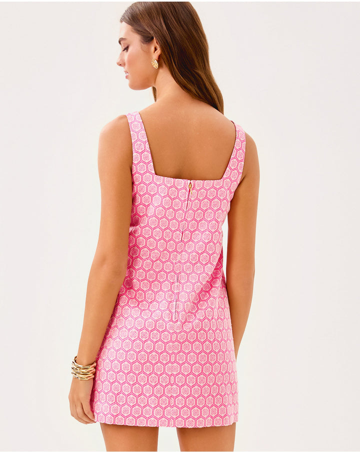 Bria Skirted Romper - Rousseau Pink Butterfly Brandmark Jacquard