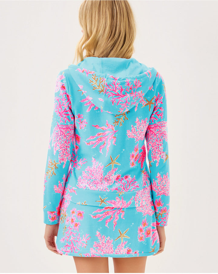 Avida Zip-up Terry Hoodie - Multi Royal Coral
