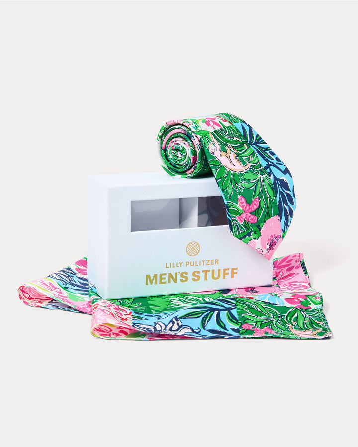 Mens Stuff Tie And Pocket Square Set