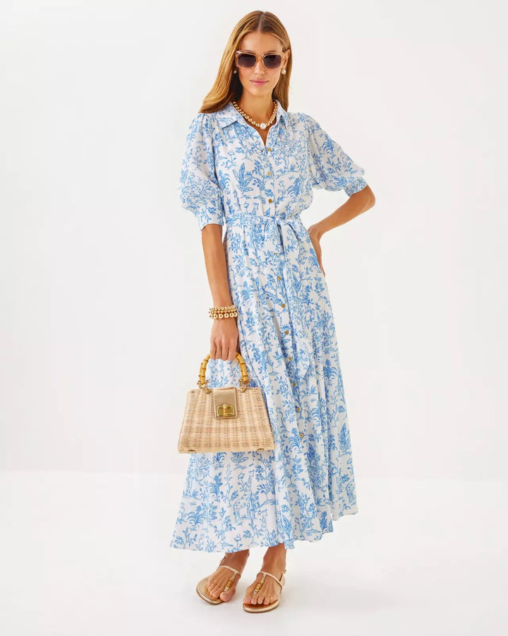 Larkyn Midi Shirtdress - Resort White Tall Tales