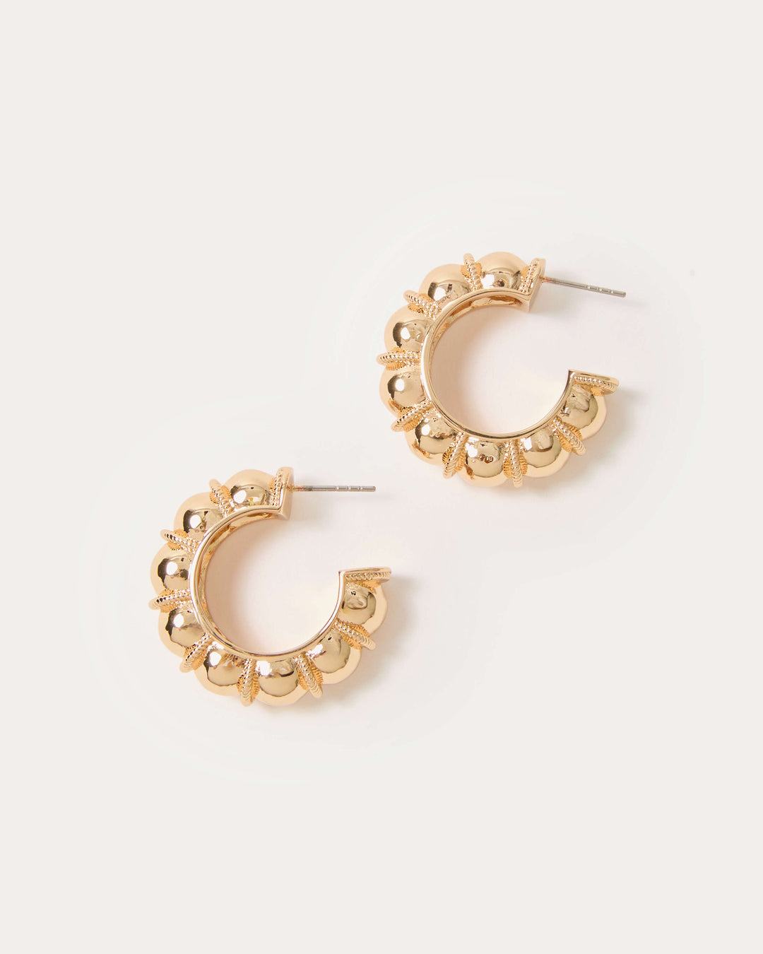 Bright Delight Hoop Earrings - Gold Metallic