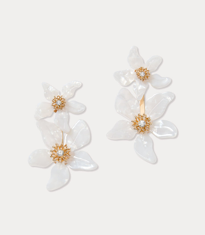 Plumes In Bloom Earrings - Coconut