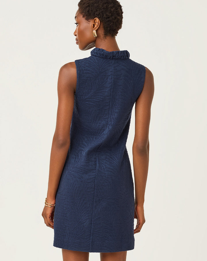 Elsey Shift Dress - Low Tide Navy Leafy Knit