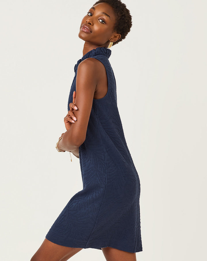 Elsey Shift Dress - Low Tide Navy Leafy Knit