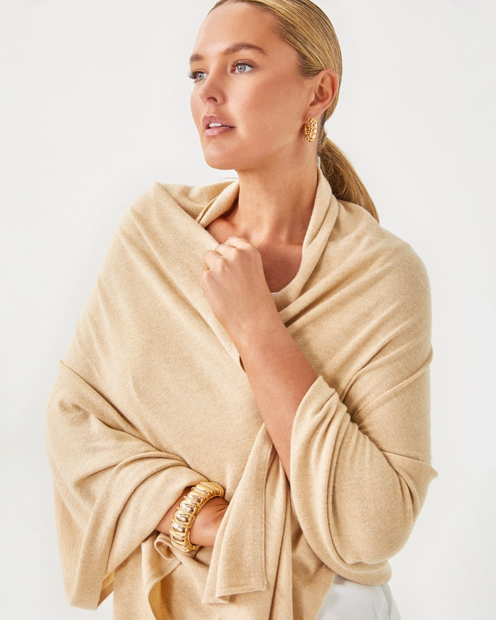Lanelle Wrap - Heathered Sand Bar Metallic