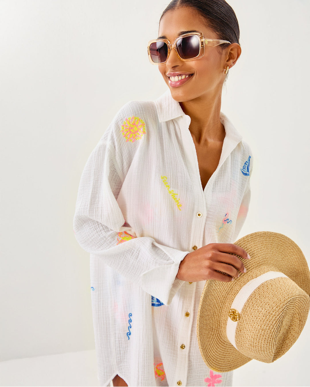 Kwitney Embroidered Long Shirt