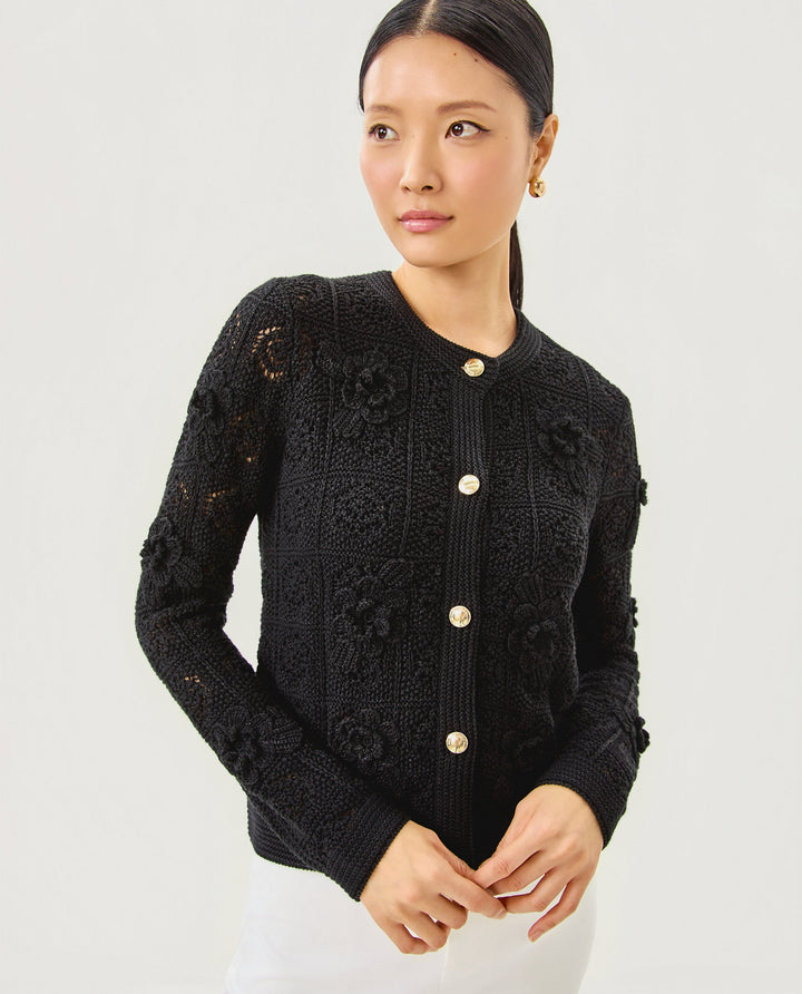Lenalie Cardigan - Black Metallic