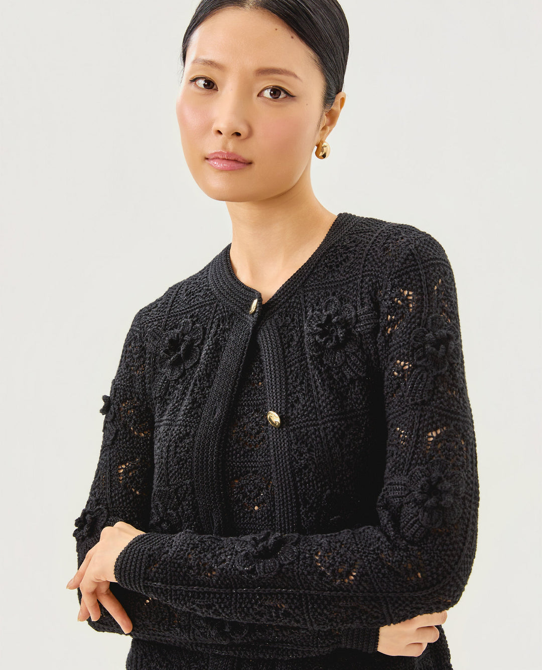 Lenalie Cardigan - Black Metallic