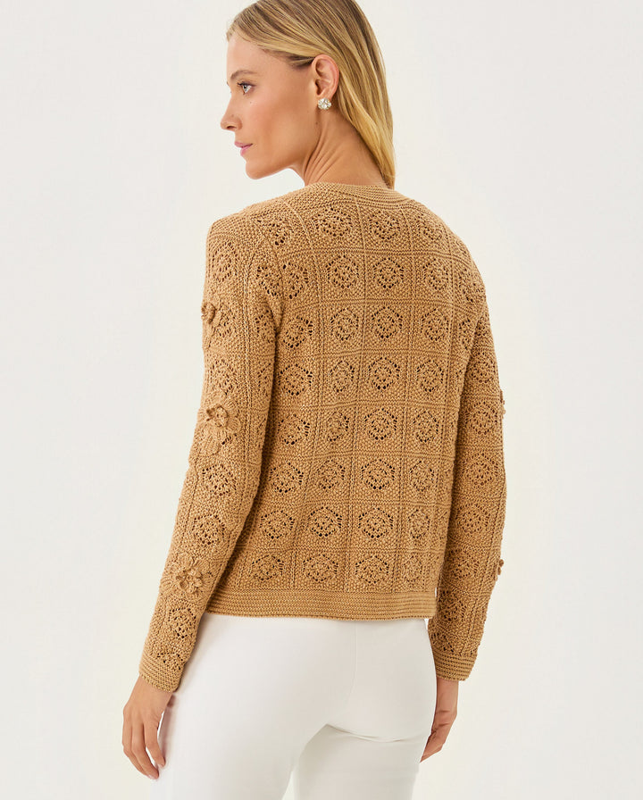 Lenalie Cardigan - Rattan Metallic