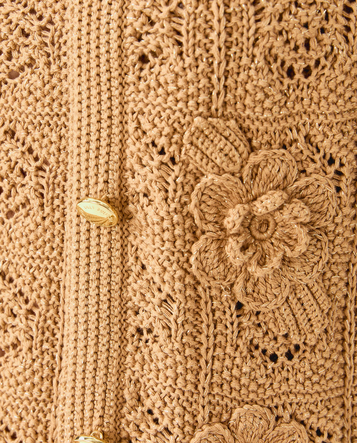 Lenalie Cardigan - Rattan Metallic