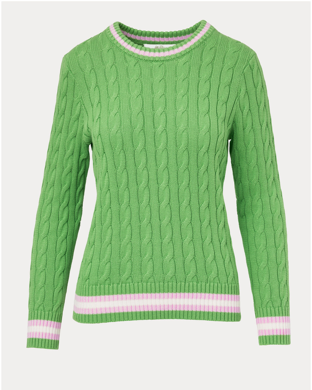 Brockton Crew Neck Sweater - Chateau Green X Oleander Pink