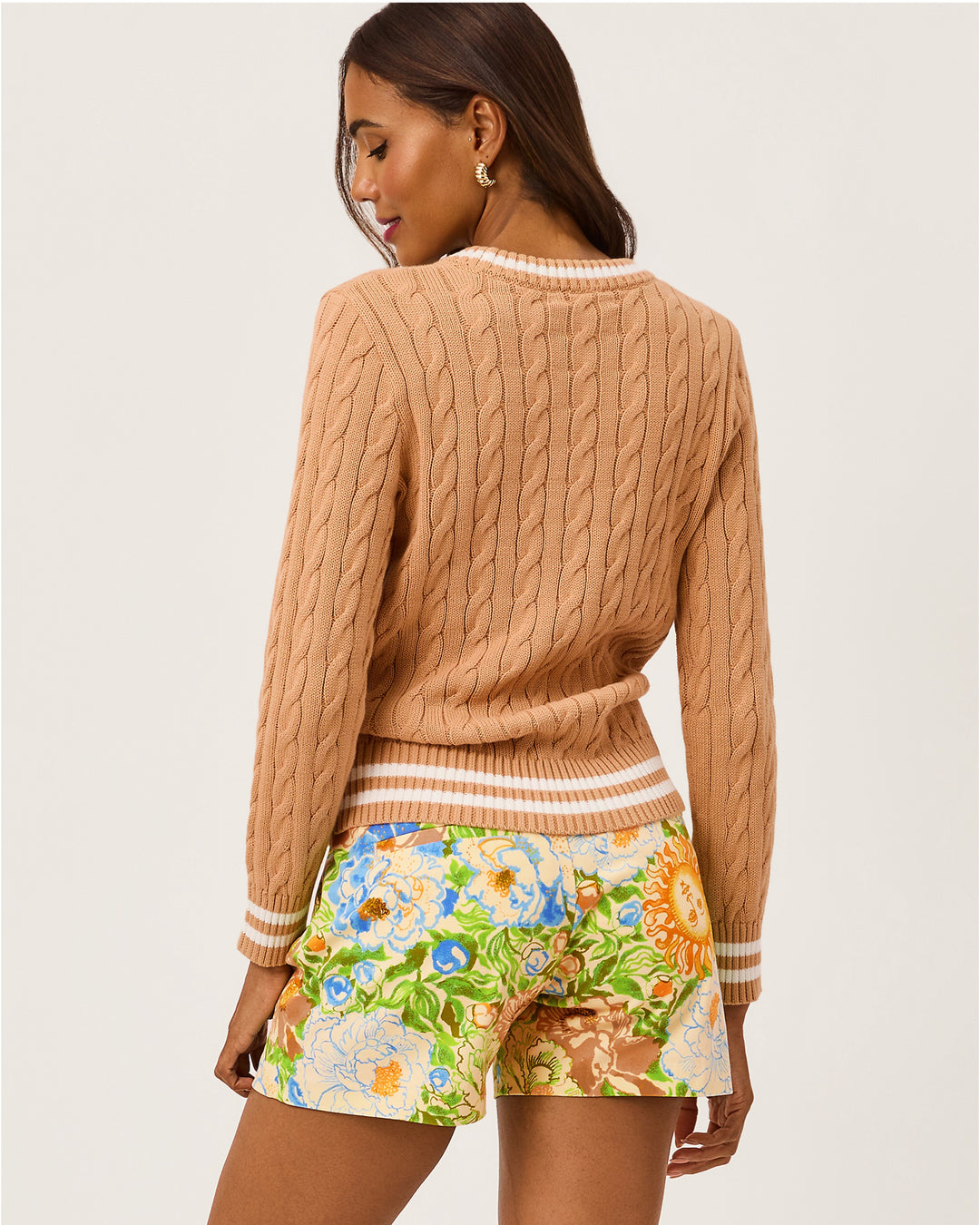 Brockton Crew Neck Sweater - Iced Latte X Coconut Tipping