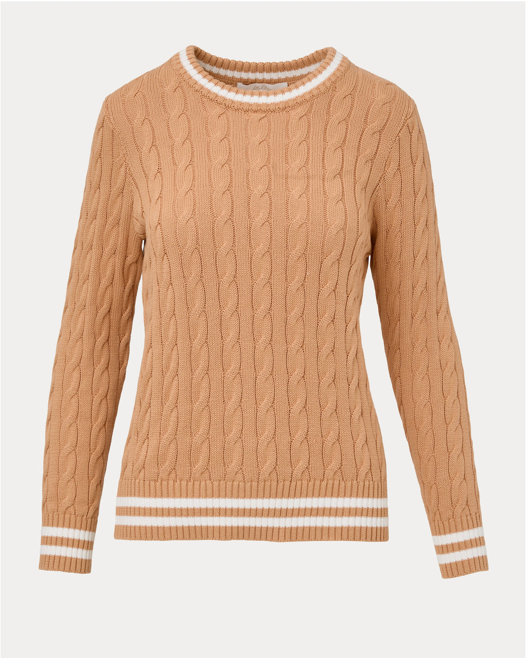 Brockton Crew Neck Sweater - Iced Latte X Coconut Tipping