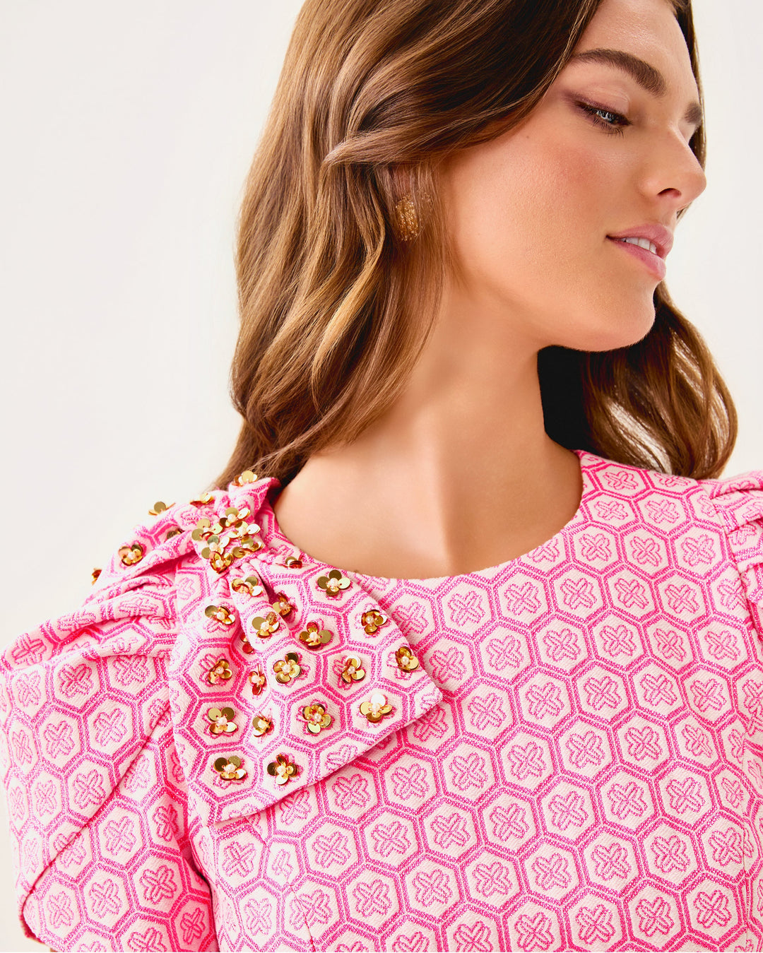 Cartwright Shift - Rousseau Pink Butterfly Brandmark Jacquard